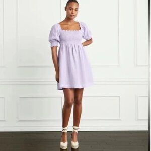 Hill House Home Linen Athena Nap Dress Lilac Stripe Size Medium